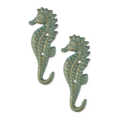 seahorses cast iron wall hooks