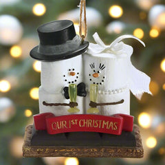 s'mores bride & groom 1st christmas ornament