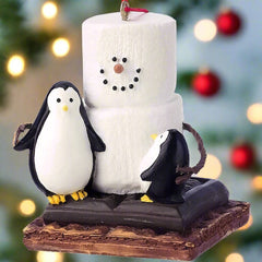 s'mores with penguins christmas ornaments