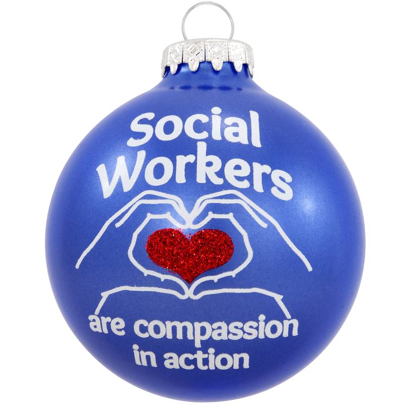 social workers compassion glass ornament