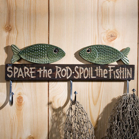 Spare The Rod Spoil The Fishing Coat Rack