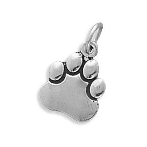 Sterling Silver Cat or Dog Paw Print Pendant