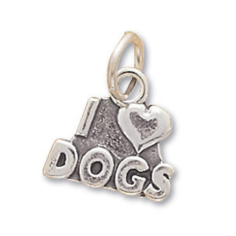 Sterling Silver I Love Dogs Pendant