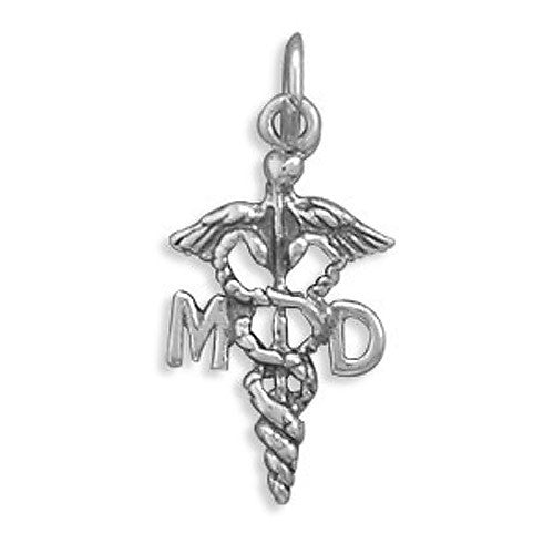 sterling silver medical doctor caduceus pendant