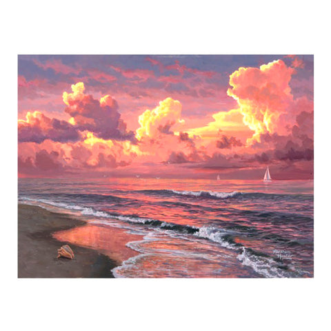 Sunset Sails Beach Canvas Art Print