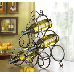 swirls wrought iron wine rack