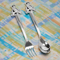 teddy bear baby fork and spoon set