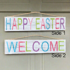 two sided welcome easter sign