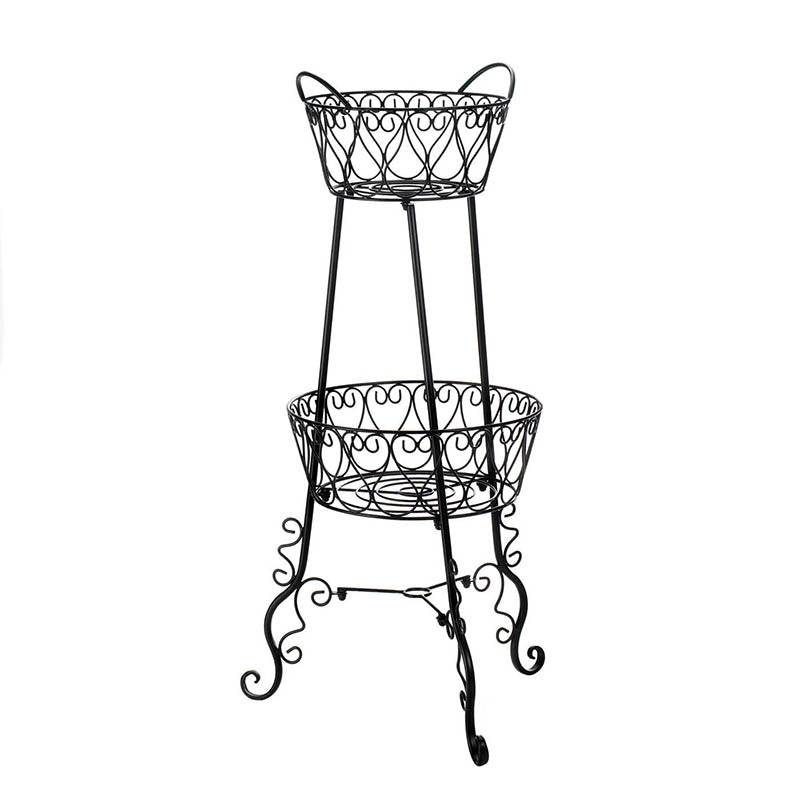 two tier cast iron plant stand