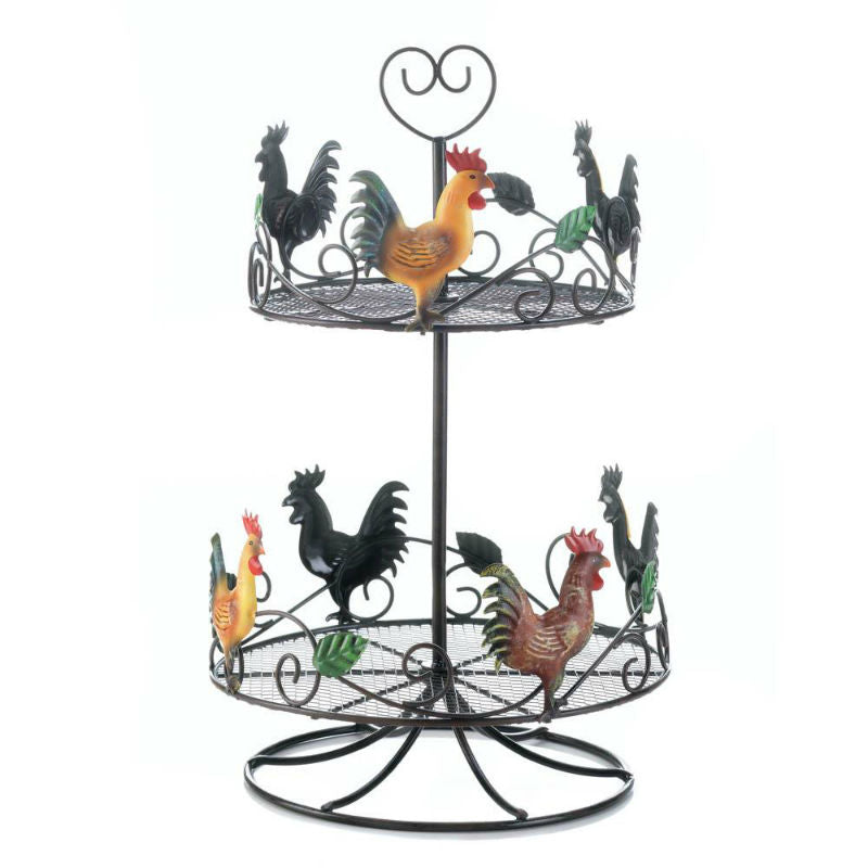 two tier round rooster rack