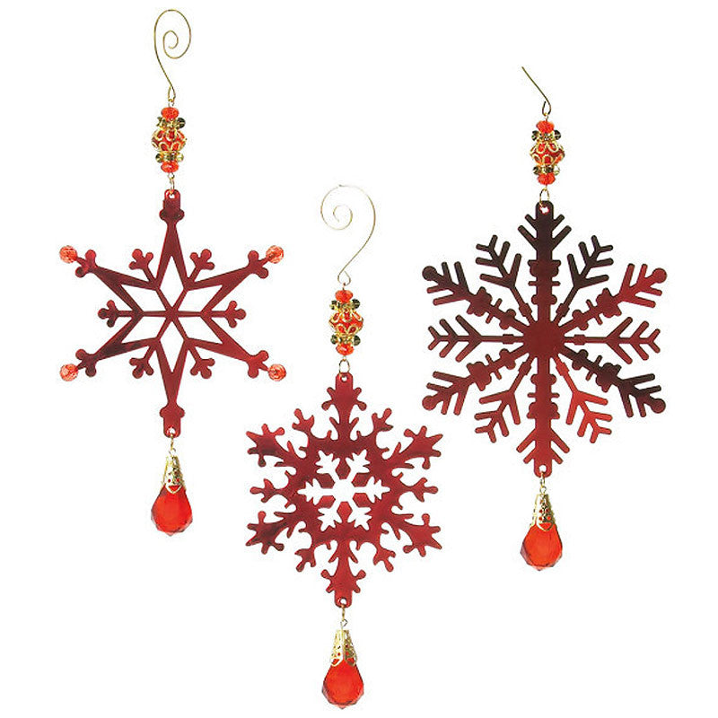vintage beaded metal snowflake christmas ornaments