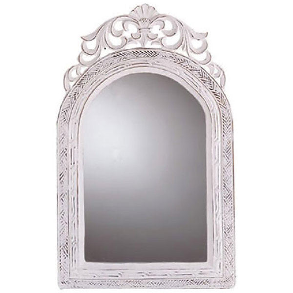 vintage french white country mirror