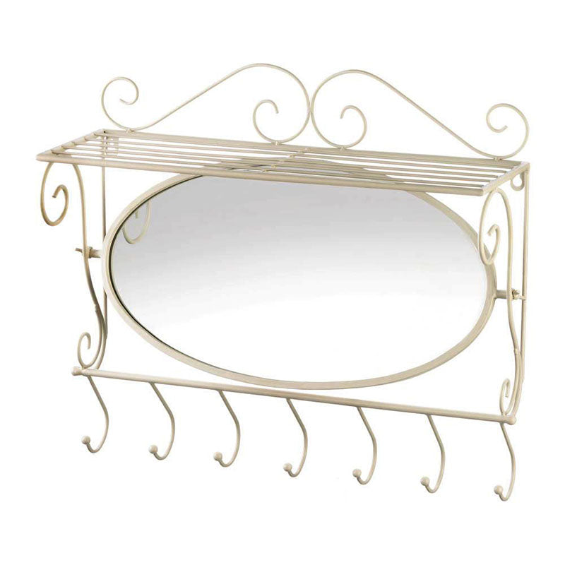 vintage scrolled mirrored wall shelf