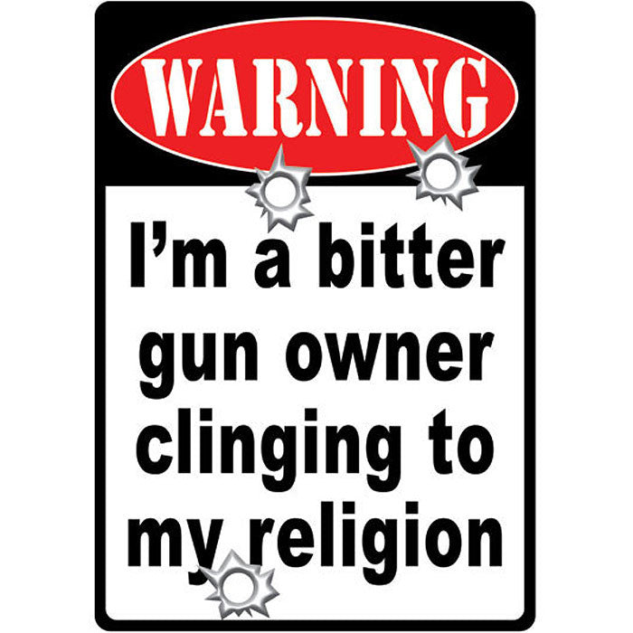 warning bitter gun owner sign