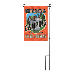 weekend forecast camping garden flag with pole