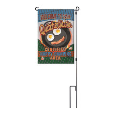 welcome to camp quitcherbitchin garden flag with pole