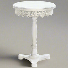 white pedestal table