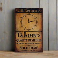 will return at wall clock sign