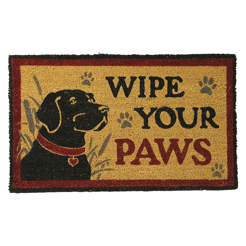 wipe your paws lab coir door mat