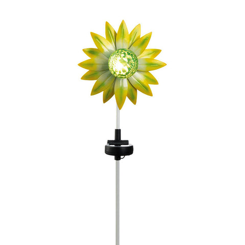 Yellow and Green Flower Solar Garden Stake