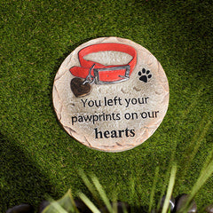 you left your pawprints on our hearts pet memorial stone